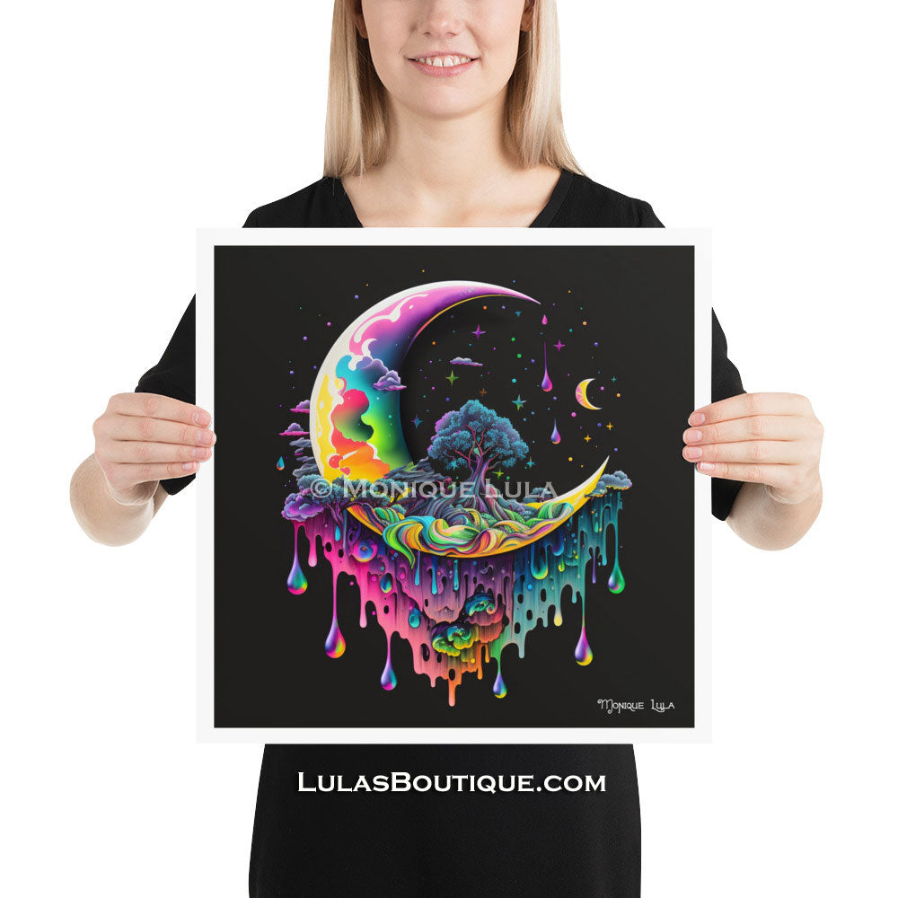 Drip Crescent Moon with Tree