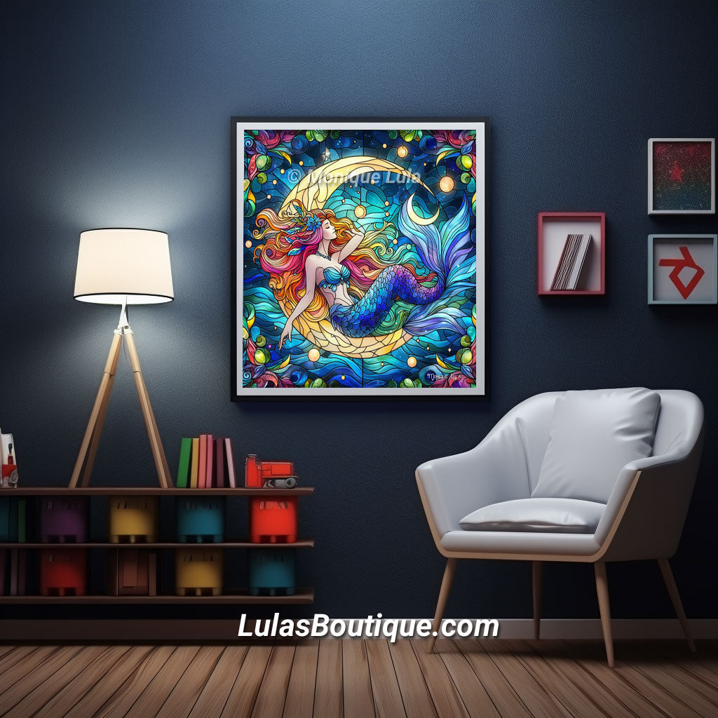 Mermaid Moon Stained Glass