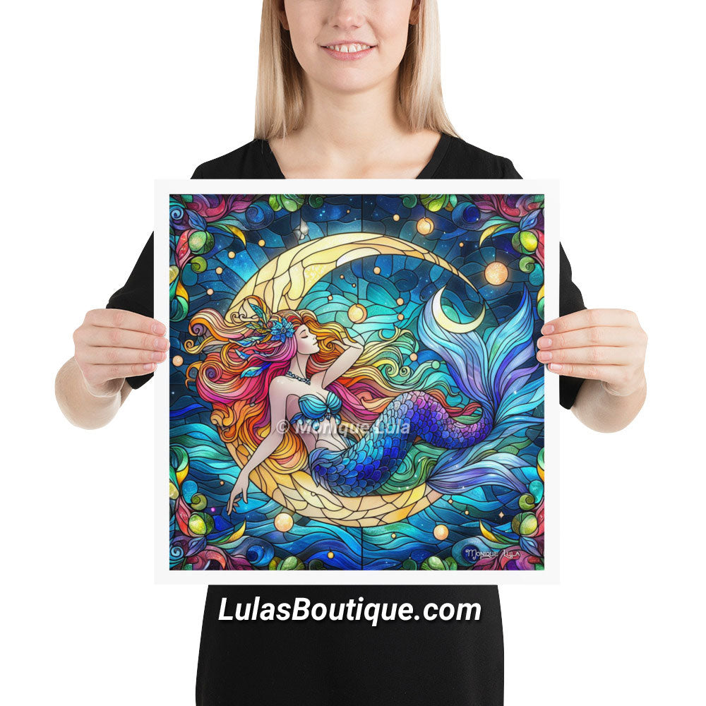 Mermaid Moon Stained Glass
