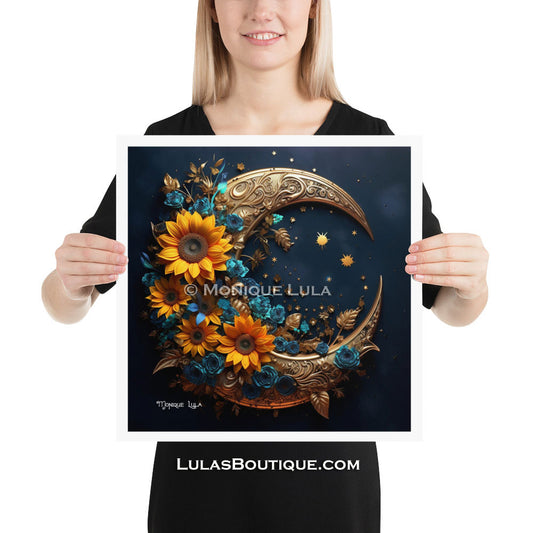 Crescent Moon with Sunflowers #2