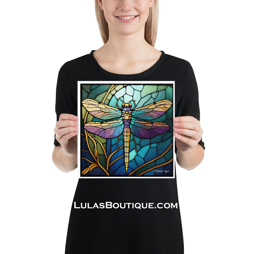 Dragonfly Stained Glass Print