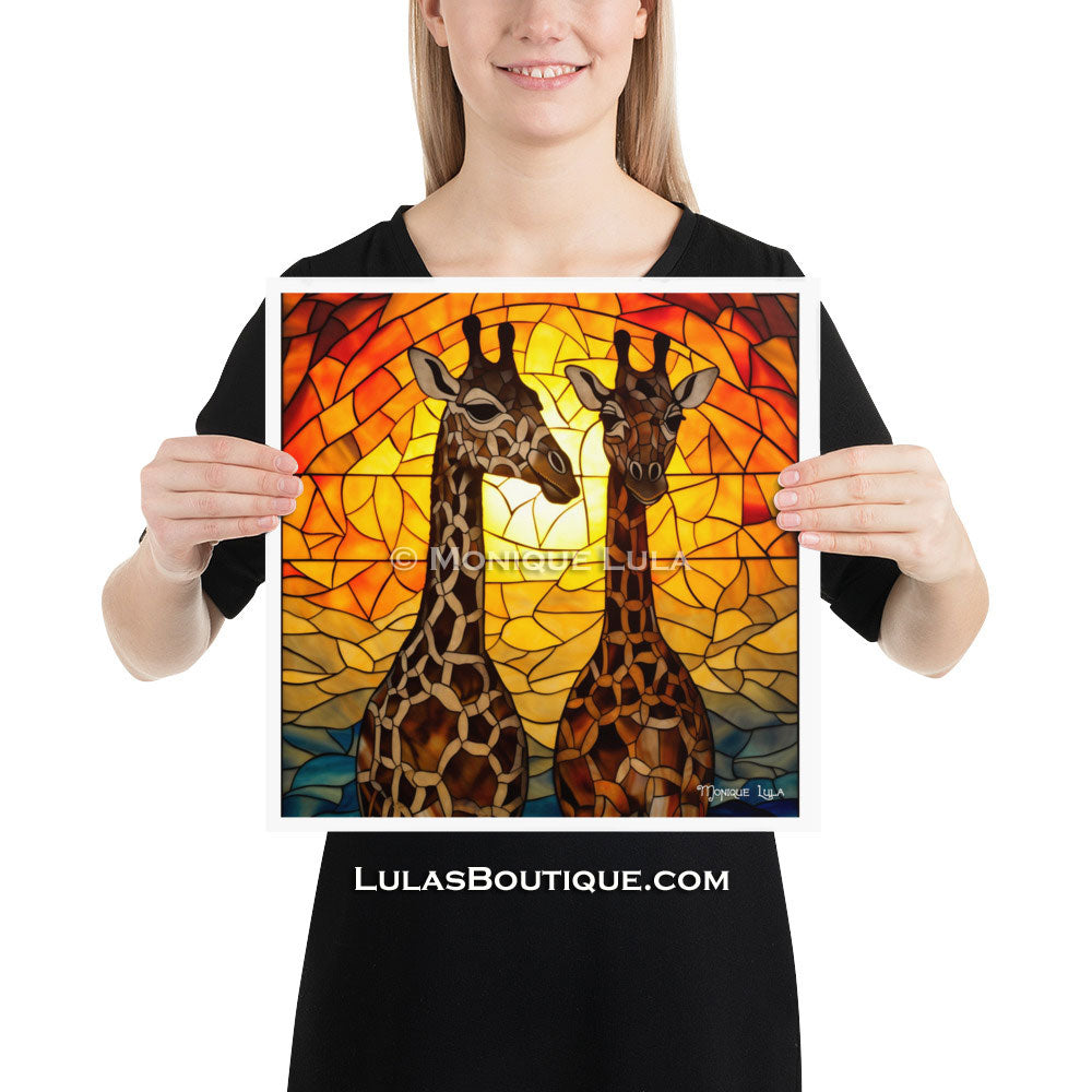 Giraffes at Sunset #1