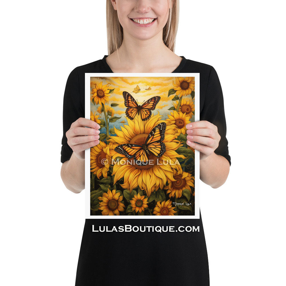 Monarch Butterflies with Sunflowers #2