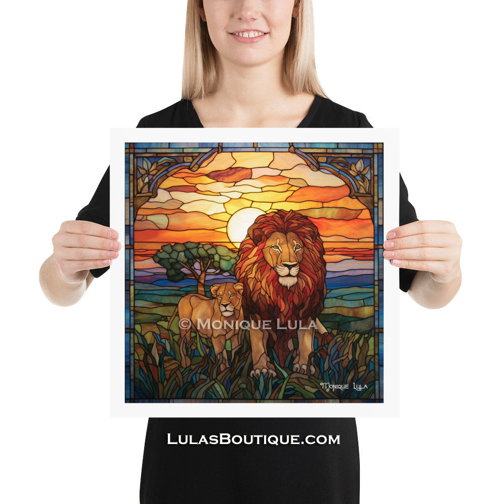 Stained Glass Lions #3