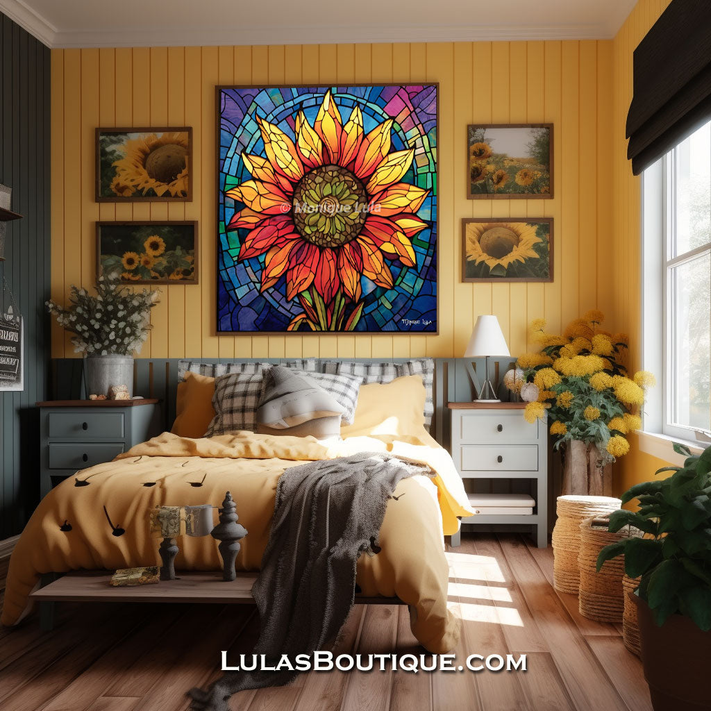 Stained Glass Sunflower #2