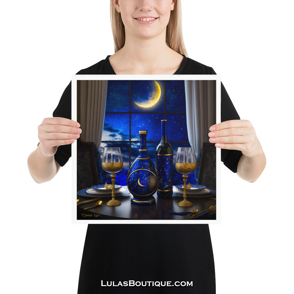 Blue & Gold Celestial Bottles Print