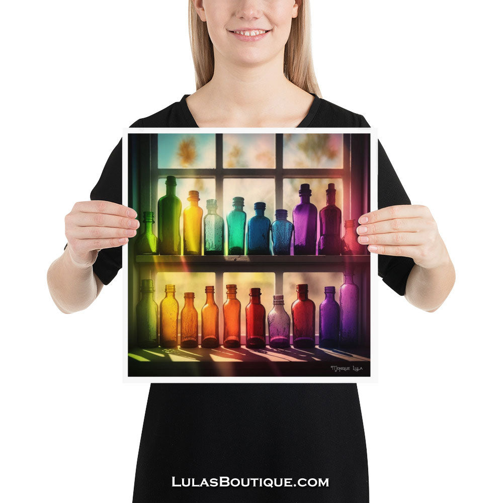 Rainbow Bottles Print