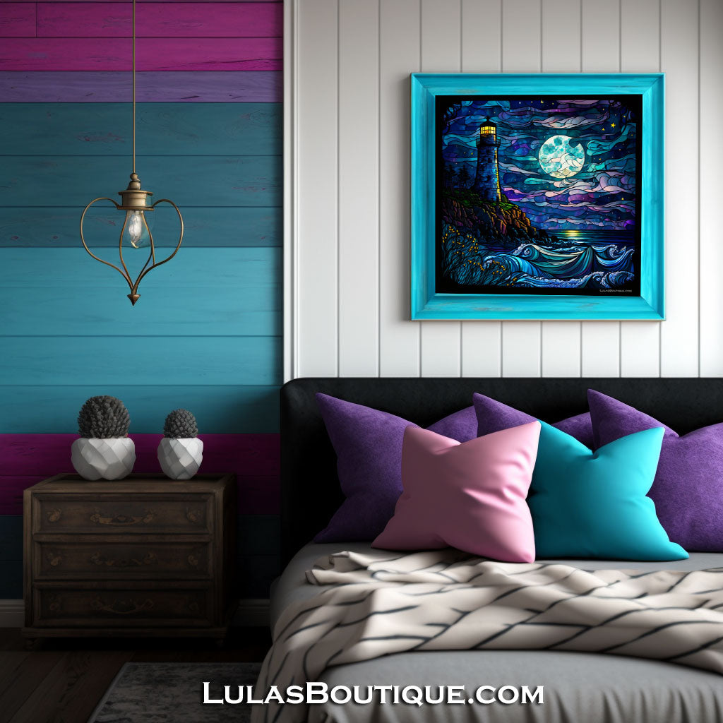 Moonlight Lighthouse Print