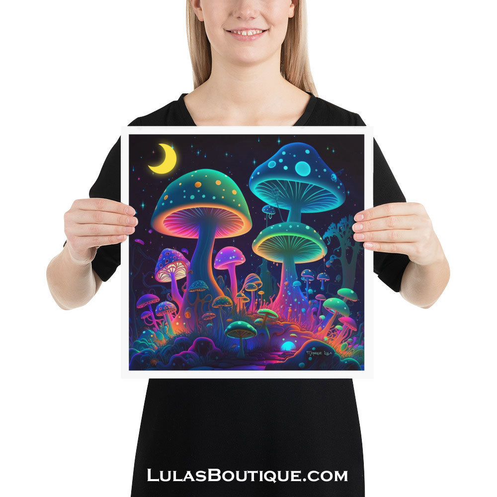Mushrooms in Moonlight Print