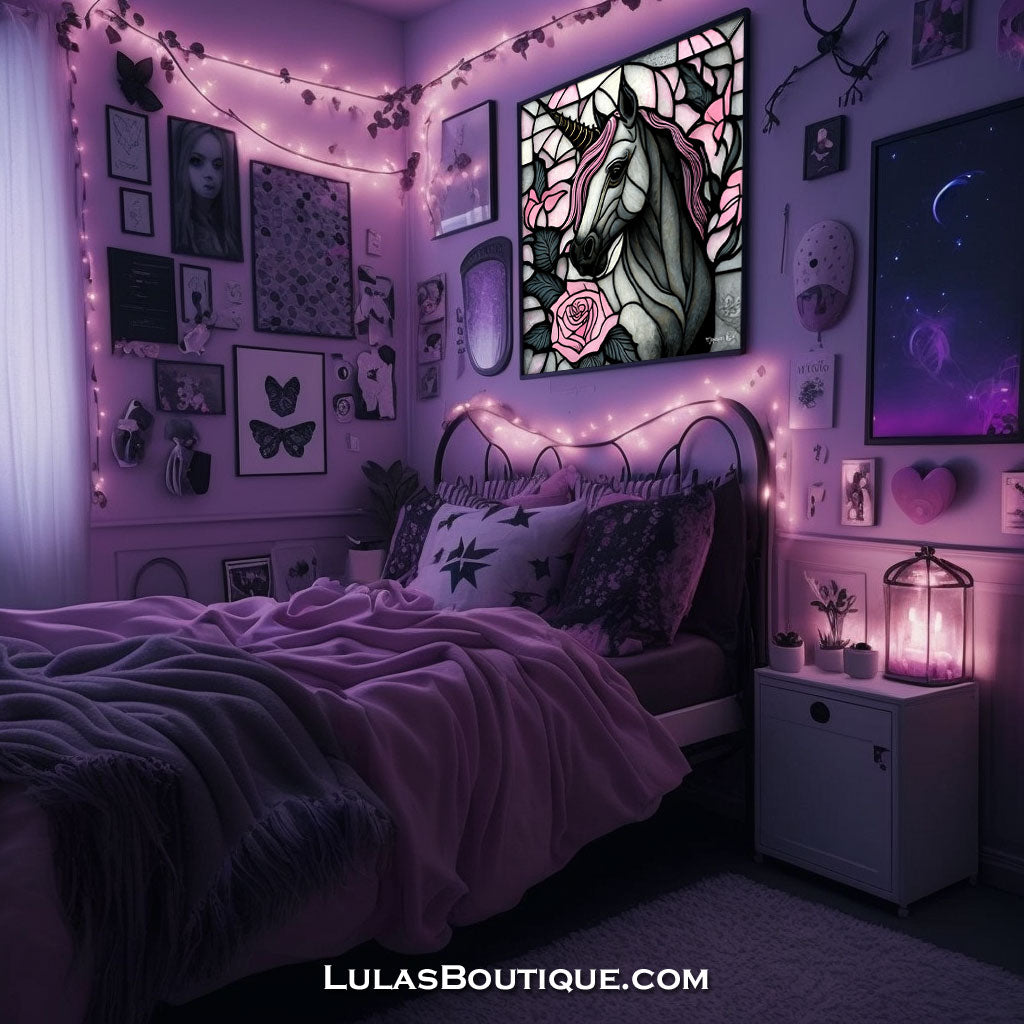 Pastel Goth Unicorn Print