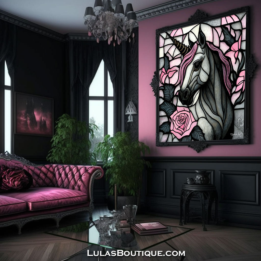 Pastel Goth Unicorn Print