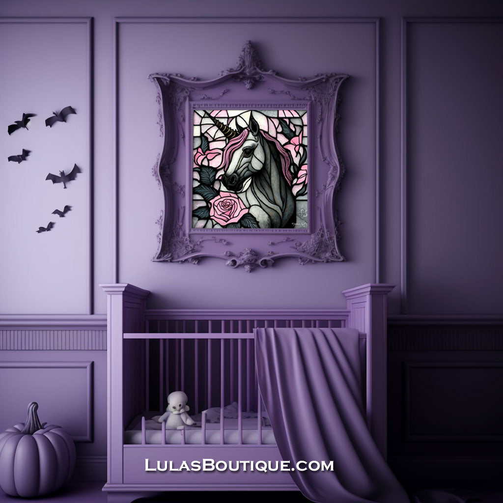 Pastel Goth Unicorn Print