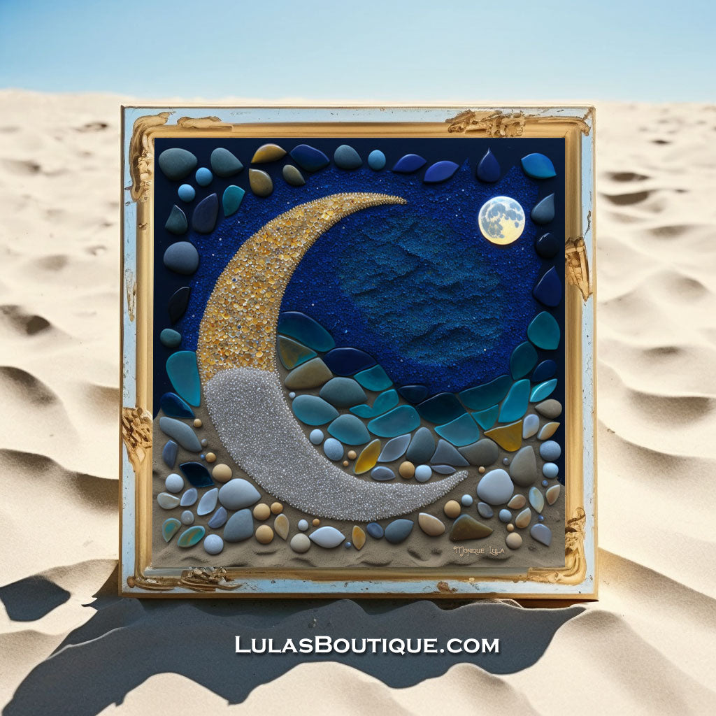 Beach Sand Moon Art Print