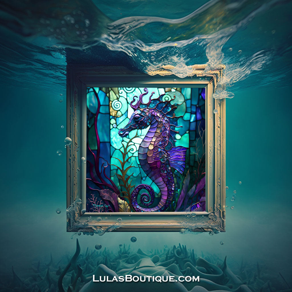 Stained Glass Seahorse