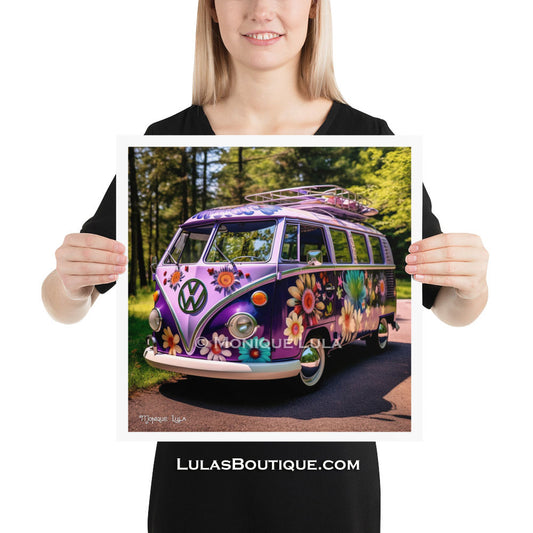 VW Van Bus - Purple Photo Print
