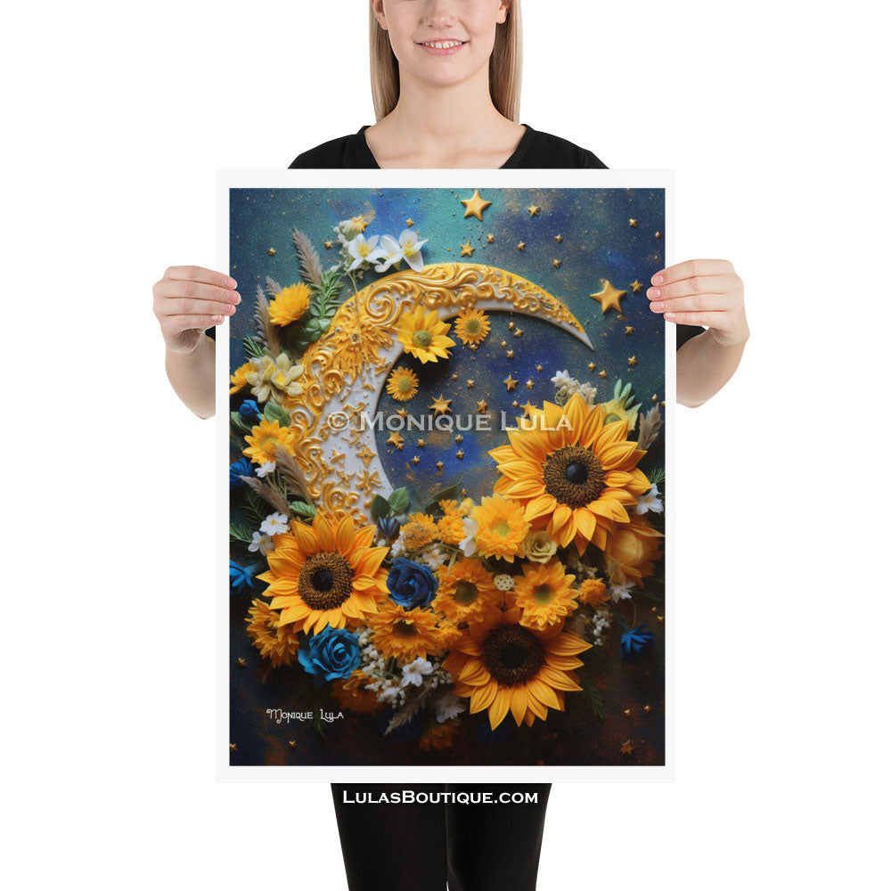 Crescent Moon with Sunflowers #1
