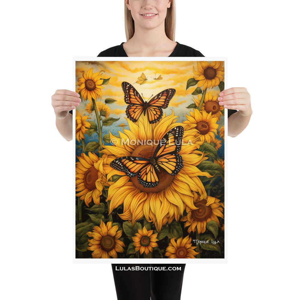 Monarch Butterflies with Sunflowers #2