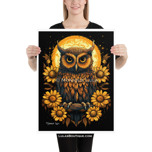 Owl With Sunflowers