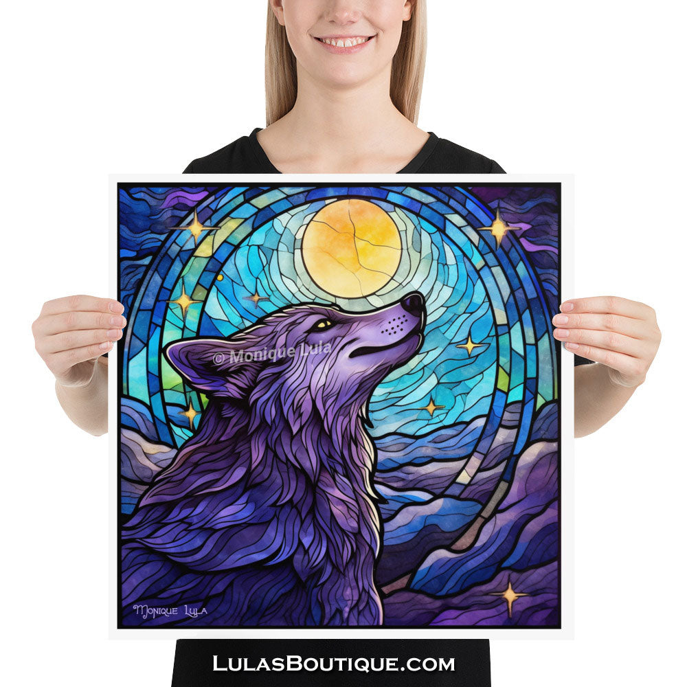 Wolf Stained Glass Print