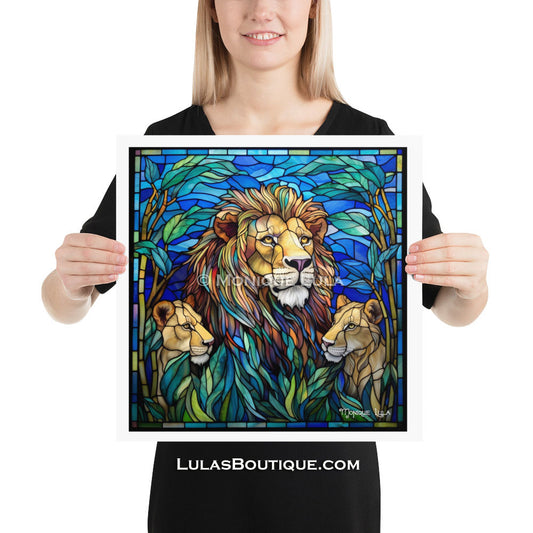 Stained Glass Lions #1