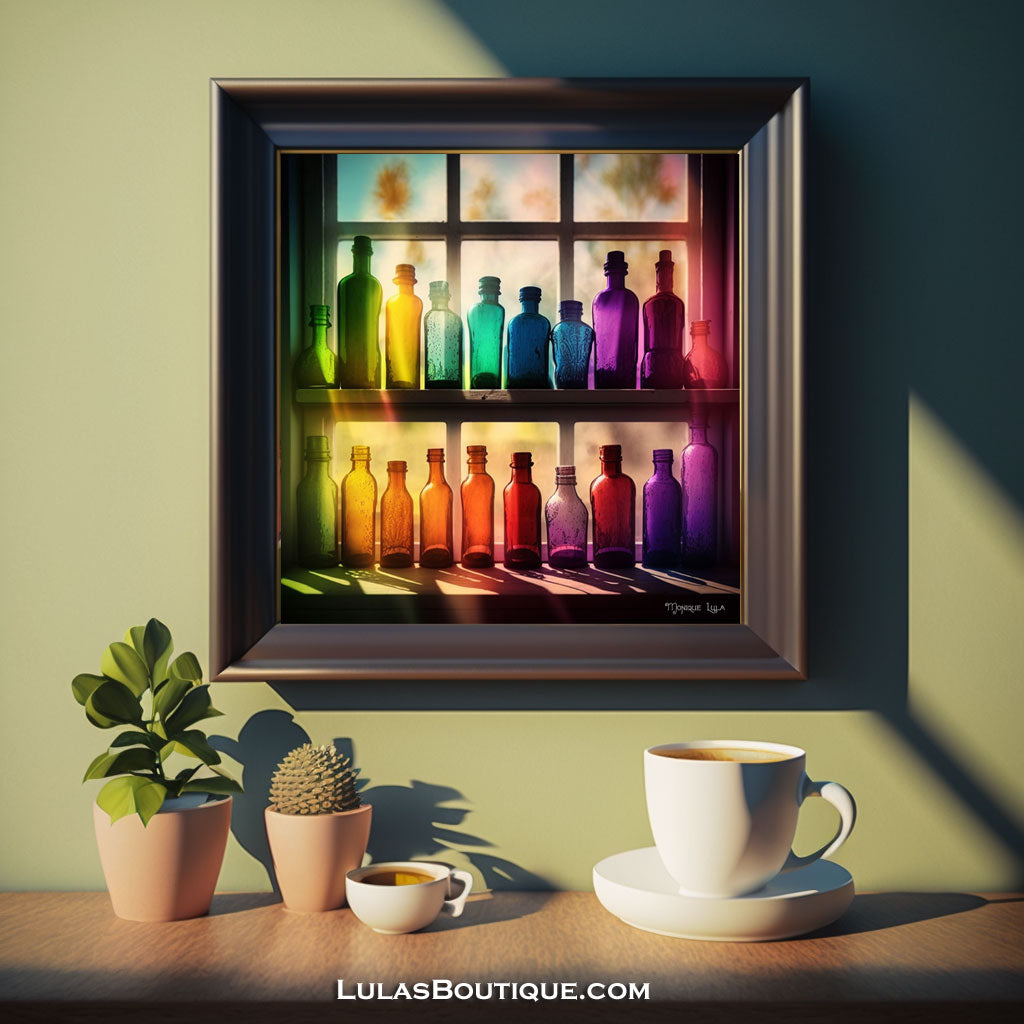 Rainbow Bottles Print